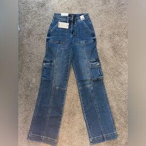 Judy Blue High Rise Wide Leg Cargo Jeans